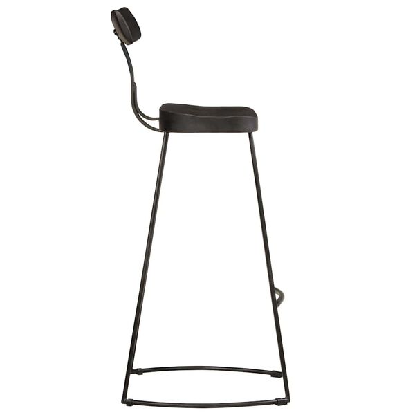 vidaXL Tabourets de bar lot de 2 noir 49x43x103cm bois manguier massif