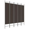 vidaXL Cloison de s&eacute;paration 5 panneaux Marron 200x200 cm Tissu