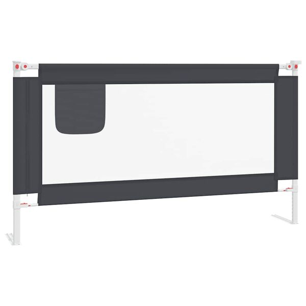vidaXL Barrière de sécurité de lit d'enfant Gris foncé 150x25 cm Tissu