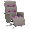 vidaXL Fauteuil inclinable de massage avec repose-pieds taupe tissu