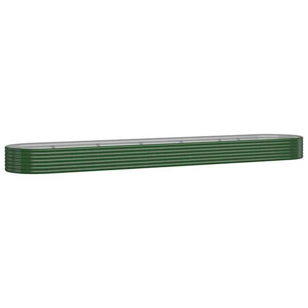 vidaXL Lit sur&eacute;lev&eacute; de jardin Acier galvanis&eacute; 507x100x36cm Vert