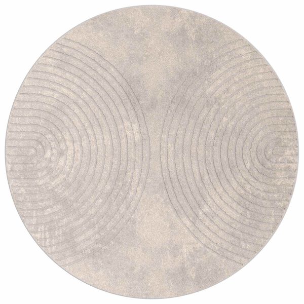 vidaXL Tapis de surface Rond HUARTE Beige &Oslash; 120 CM Polyester