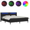 vidaXL Cadre de lit avec bandes LED Noir 180 x 200 cm Simili cuir