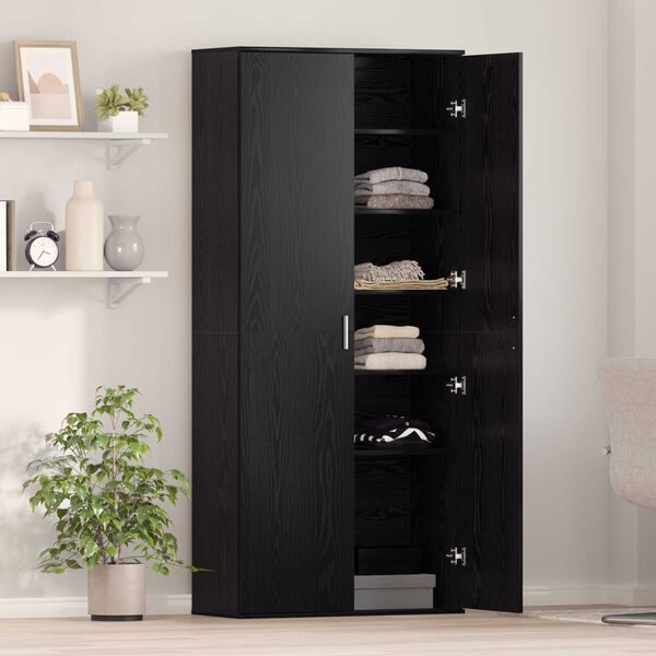 vidaXL Buffet Chêne noir 80 x 35 x 180 cm Bois d'ingénierie