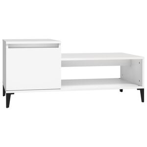 vidaXL Table basse Blanc 100x50x45 cm Bois d'ing&eacute;nierie