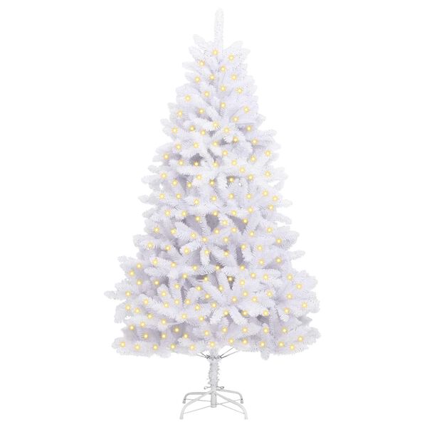 vidaXL Sapin de No&euml;l artificiel avec 300 LED Blanc 240 cm PVC et m&eacute;tal