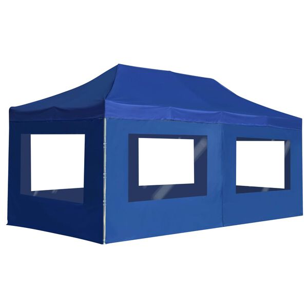 vidaXL Tente de r&eacute;ception pliable avec parois Aluminium 6 x 3 m Bleu