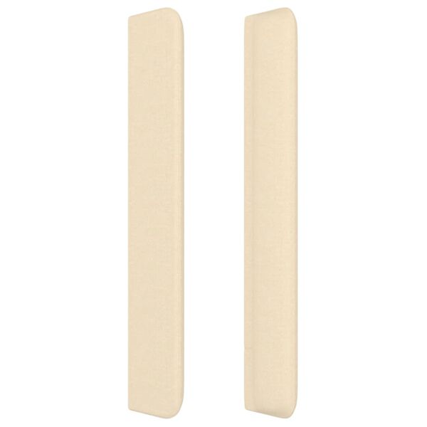 vidaXL T&ecirc;te de lit avec oreilles Cr&egrave;me 103x16x118/128 cm Tissu