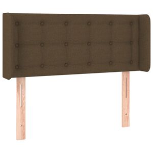 vidaXL T&ecirc;te de lit avec oreilles Marron Fonc&eacute; 83x16x78/88 cm Tissu