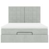 vidaXL Cadre de lit ottoman avec matelas gris clair 140x200 cm velours