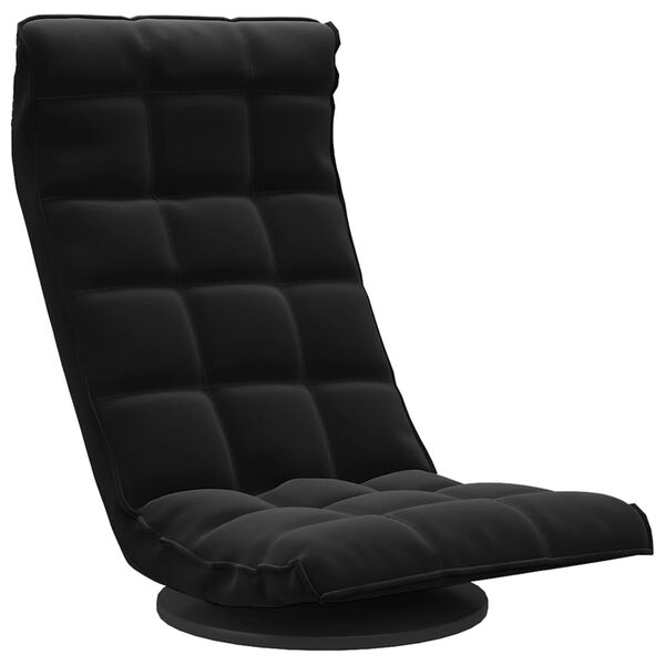 vidaXL Chaise de sol pivotante Noir Velours