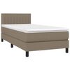 vidaXL Sommier &agrave; lattes de lit avec matelas LED Taupe 100x200 cm Tissu