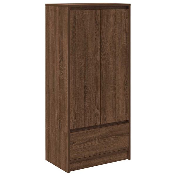 vidaXL Armoire tiroir ch&ecirc;ne marron 55,5x34x119,5 cm bois d'ing&eacute;nierie