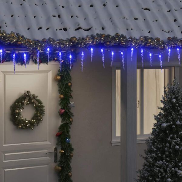 vidaXL Guirlande lumineuse à glaçons Noël 200 LED bleu acrylique PVC