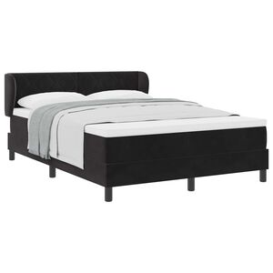 vidaXL Lit &agrave; ressorts avec matelas Noir 140 x 190 cm Velours