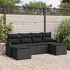 vidaXL Ensemble de canap&eacute; de jardin avec coussin 6 pcs Noir Poly rotin