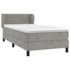 vidaXL Sommier &agrave; lattes de lit et matelas Gris clair 90x190 cm Velours