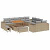 vidaXL Ensemble de canap&eacute; de jardin 13 pc Beige polyrotin