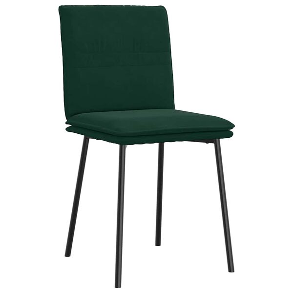 vidaXL Chaises &agrave; manger lot de 4 Vert fonc&eacute; Velours
