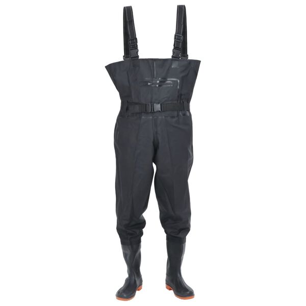 vidaXL Cuissardes avec bottes et ceinture noir taille 43