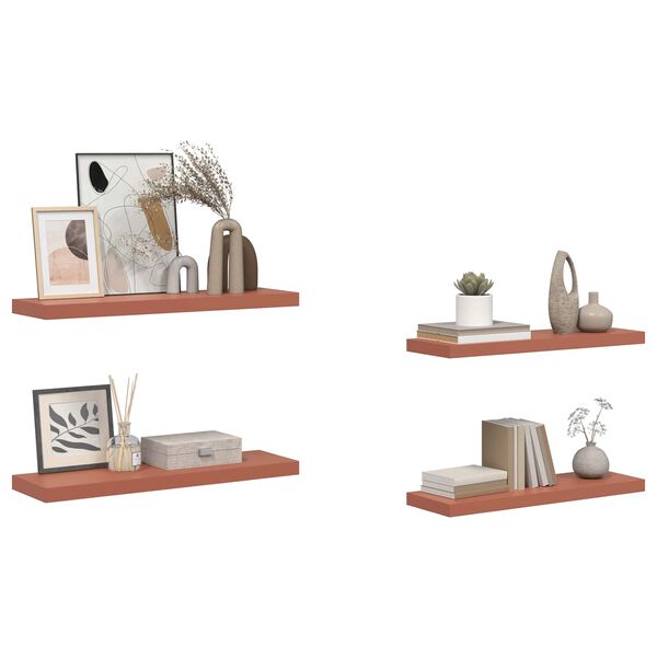 vidaXL &Eacute;tag&egrave;re Murale 4 pcs Rouge 80 x 23,5 x 4 cm Bois d'ing&eacute;nierie