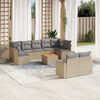 vidaXL Salon de jardin avec coussins 10 pcs beige r&eacute;sine tress&eacute;e