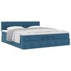 VidaXL Cadre de lit ottoman avec matelas bleu fonc&eacute; 180x200 cm velours