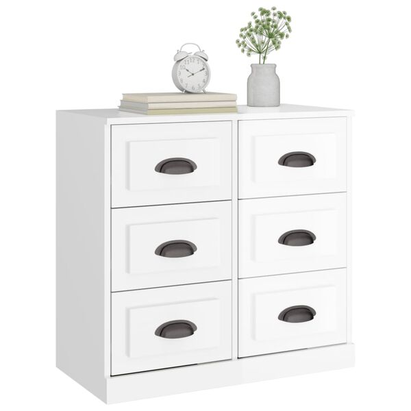 vidaXL Buffet blanc brillant 70x35,5x67,5 cm bois d'ingénierie