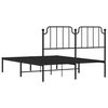 vidaXL Cadre de lit m&eacute;tal sans matelas avec t&ecirc;te de lit noir 140x190cm