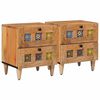 vidaXL Cabinet de chevet avec tiroir 2 pcs Naturel 40 x 33 x 46 cm