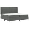vidaXL Lit &agrave; ressort LED avec matelas Gris fonc&eacute; 200 x 200 cm tissu