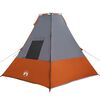 vidaXL Tente Tipi avec toit Gris et orange 383 x 338 x 217 cm taffetas