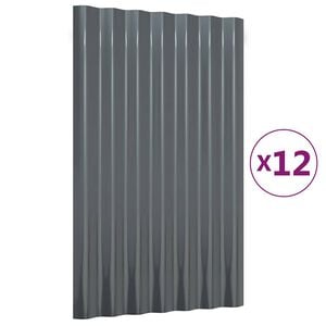 vidaXL Panneaux de toit 12 pcs Acier galvanis&eacute; Anthracite 60x36 cm