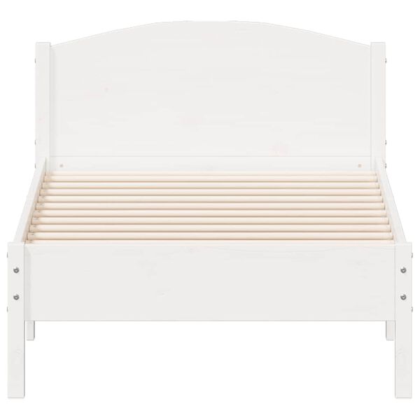 vidaXL Cadre de lit sans matelas blanc 75x190 cm bois de pin massif