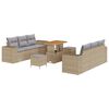 vidaXL Ensemble de canap&eacute; de jardin 9 pc Beige Poly rotin
