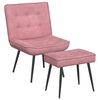vidaXL Chaise de relaxation avec tabouret Rose Velours