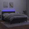 vidaXL Sommier &agrave; lattes de lit avec matelas LED Gris fonc&eacute; 140x200 cm