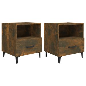 vidaXL Tables de chevet 2 pcs Ch&ecirc;ne fum&eacute; Bois d'ing&eacute;nierie