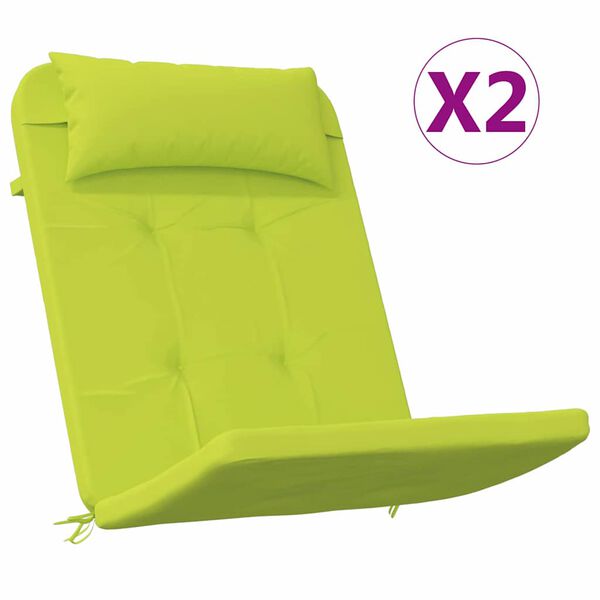 vidaXL Coussins de chaise Uni 2 pcs Vert vif. 58 x 77 x 4,5 cm