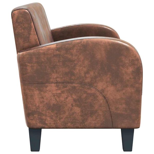 vidaXL Canap&eacute; &agrave; 2 places Daim synth&eacute;tique Marron