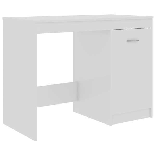 vidaXL Bureau Blanc brillant 100x50x76 cm Bois d’ingénierie
