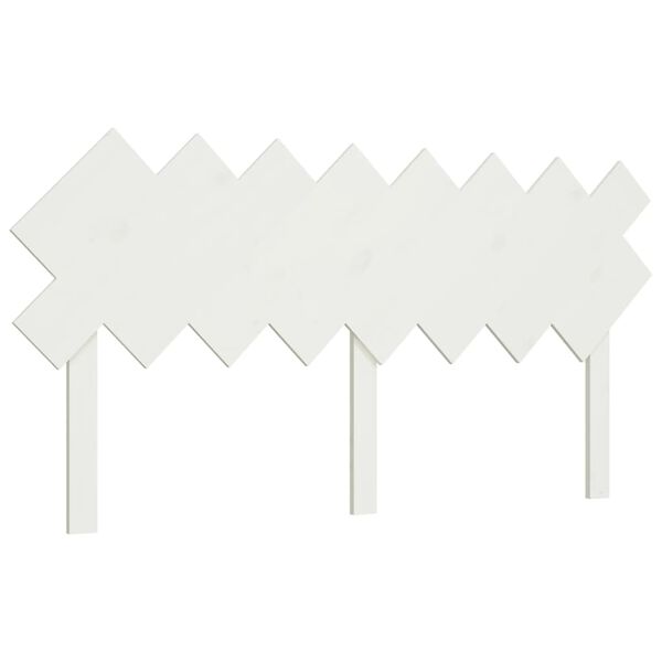 vidaXL T&ecirc;te de lit Blanc 159,5x3x80,5 cm Bois massif de pin