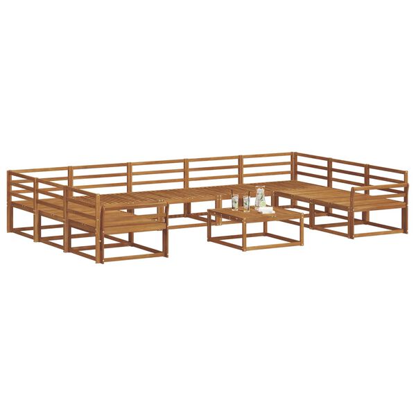 vidaXL Ensemble de canap&eacute;s d'ext&eacute;rieur 10 pcs Naturel