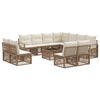 vidaXL Ensemble de canap&eacute; de jardin 12 pcs Beige polyrotin