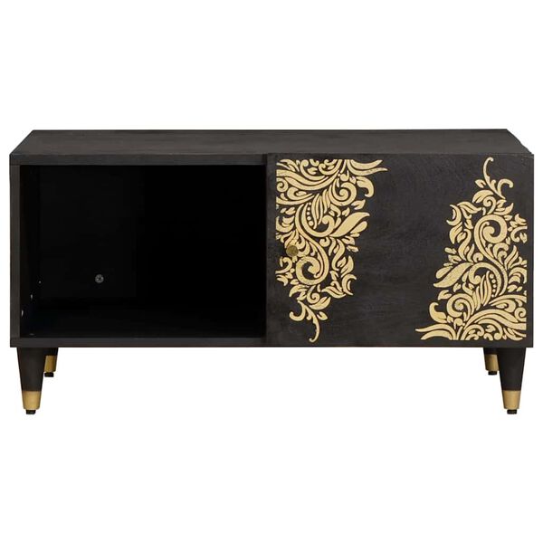 vidaXL Table basse Noir 80 x 50 x 40 cm Bois de mangue massif