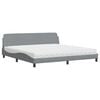 vidaXL Lit avec matelas Dover gris clair 200x200 cm tissu