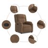 vidaXL Fauteuil inclinable Marron Tissu