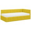 vidaXL Cadre de lit d'angle avec matelas 2 pcs Jaune Velours