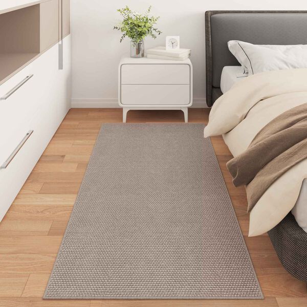 vidaXL Tapis de surface Rectangulaire LUGO Taupe 200 x 80 cm Polyester