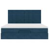 VidaXL Cadre de lit ottoman avec matelas bleu fonc&eacute; 160x200 cm velours